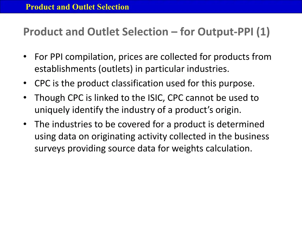 product and outlet selection 4