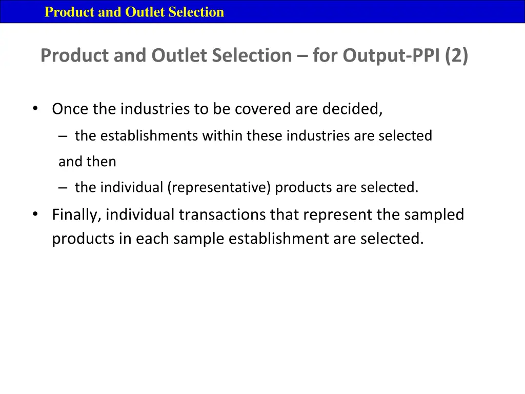 product and outlet selection 5