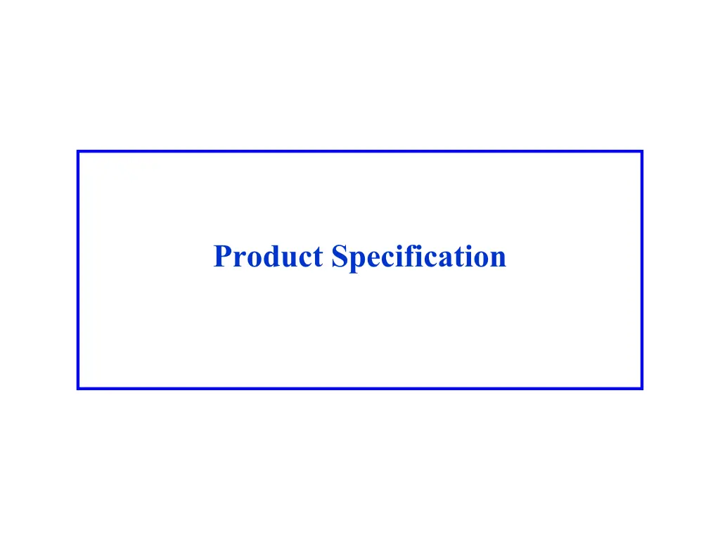 product specification