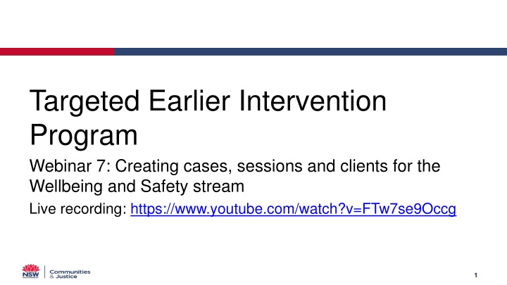 targeted earlier intervention program webinar