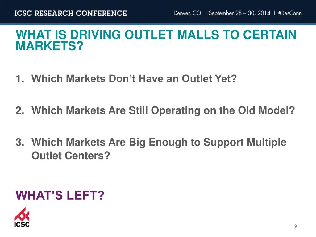 what is driving outlet malls to certain markets