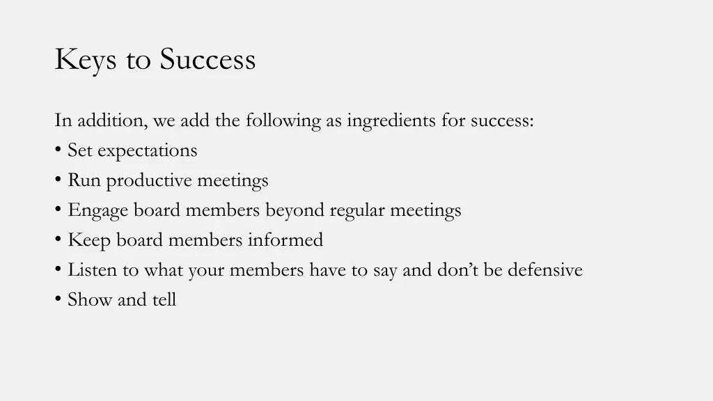 keys to success 1