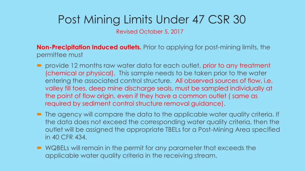 post mining limits under 47 csr 30 revised 1