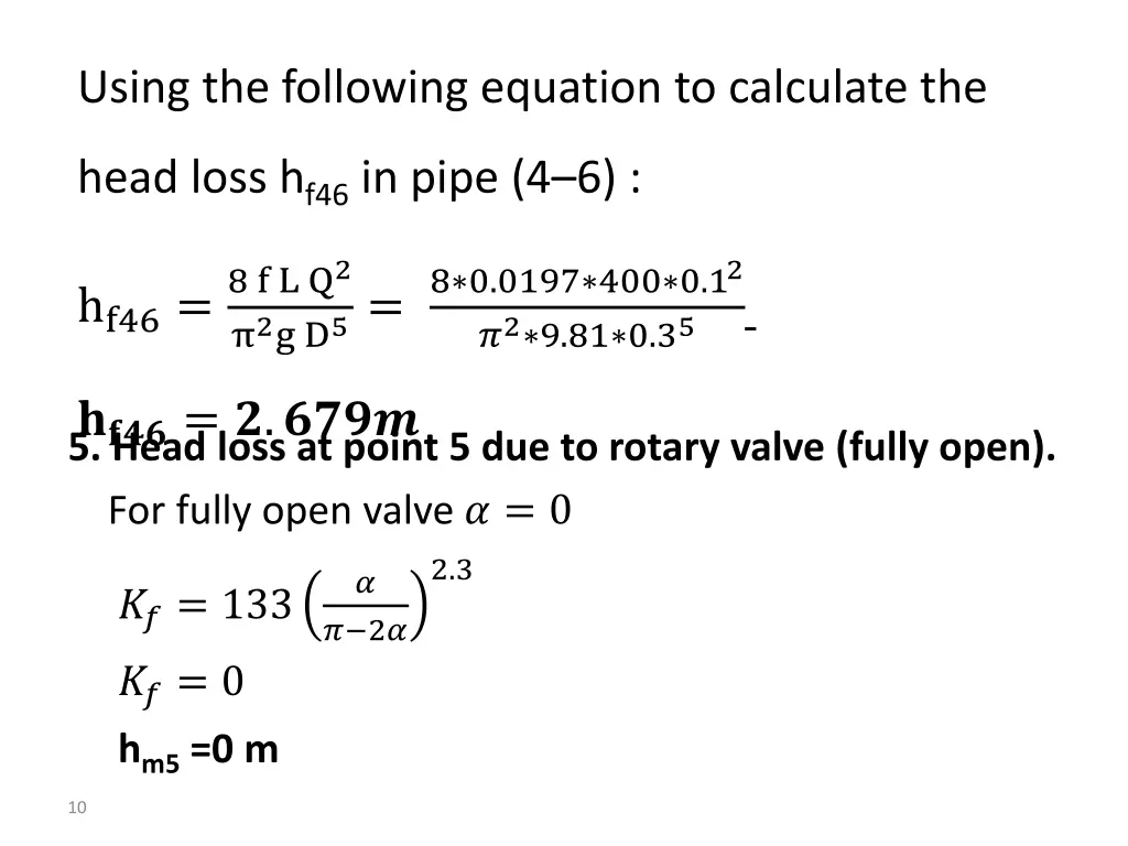 using the following equation to calculate the