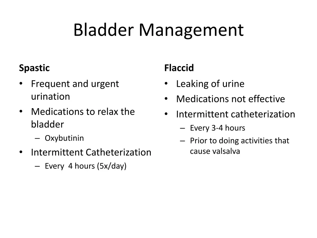 bladder management