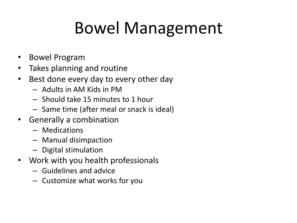 bowel management 1