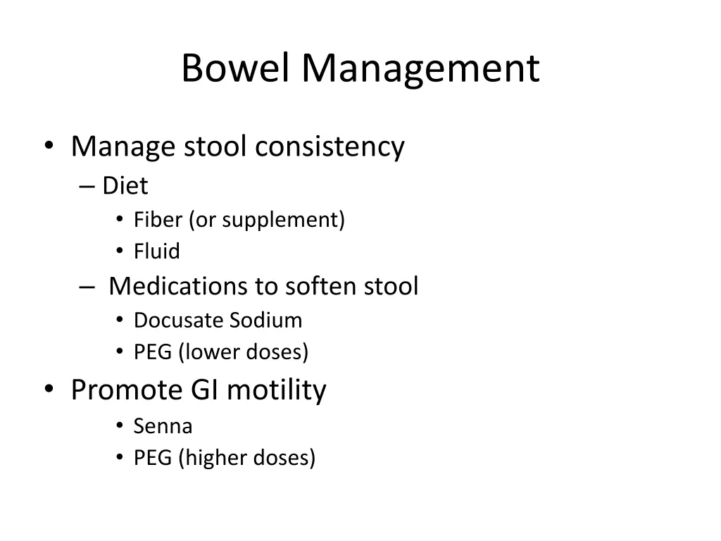 bowel management 2