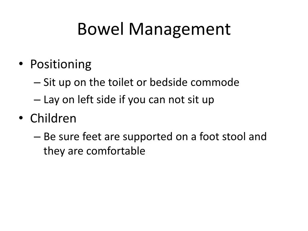 bowel management 3