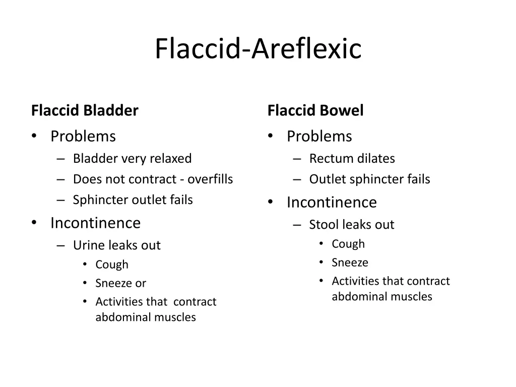 flaccid areflexic