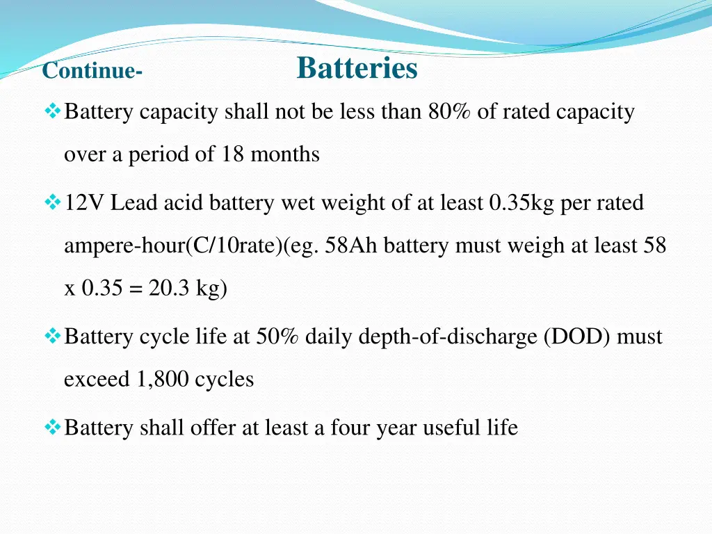 continue batteries