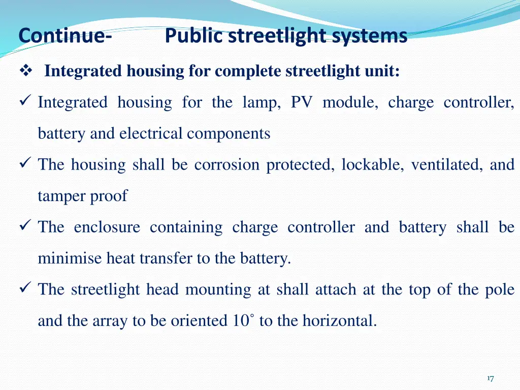 continue public streetlight systems