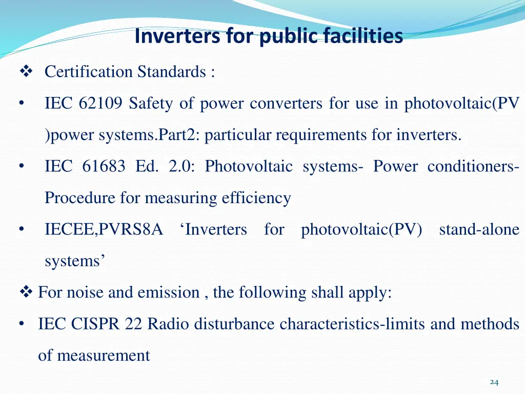 inverters for public facilities