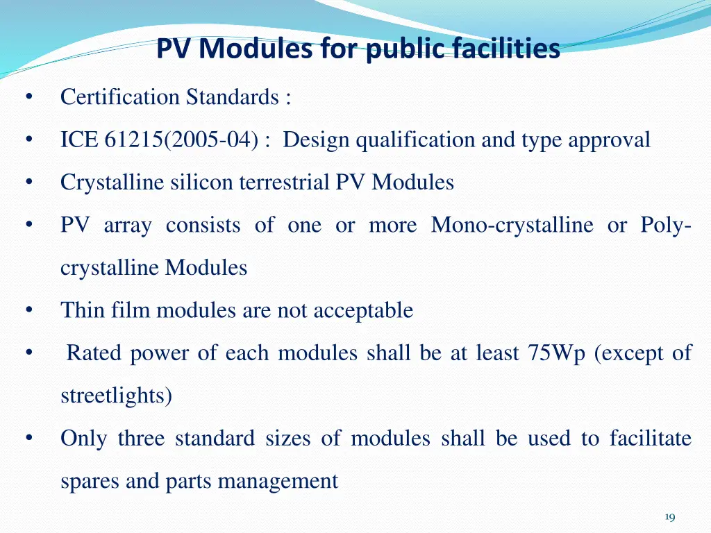 pv modules for public facilities