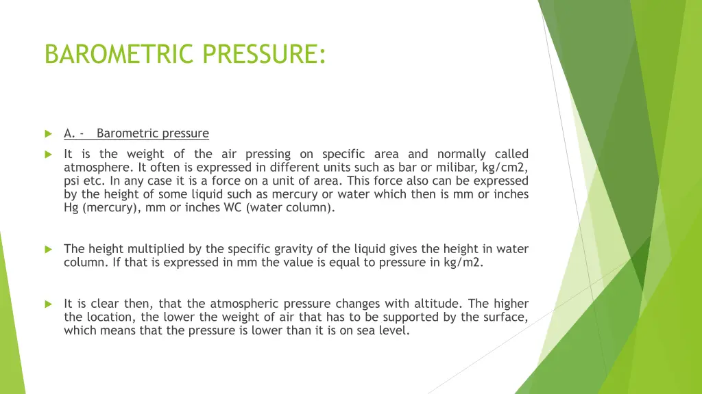 barometric pressure