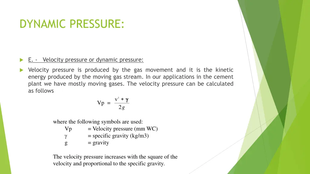 dynamic pressure