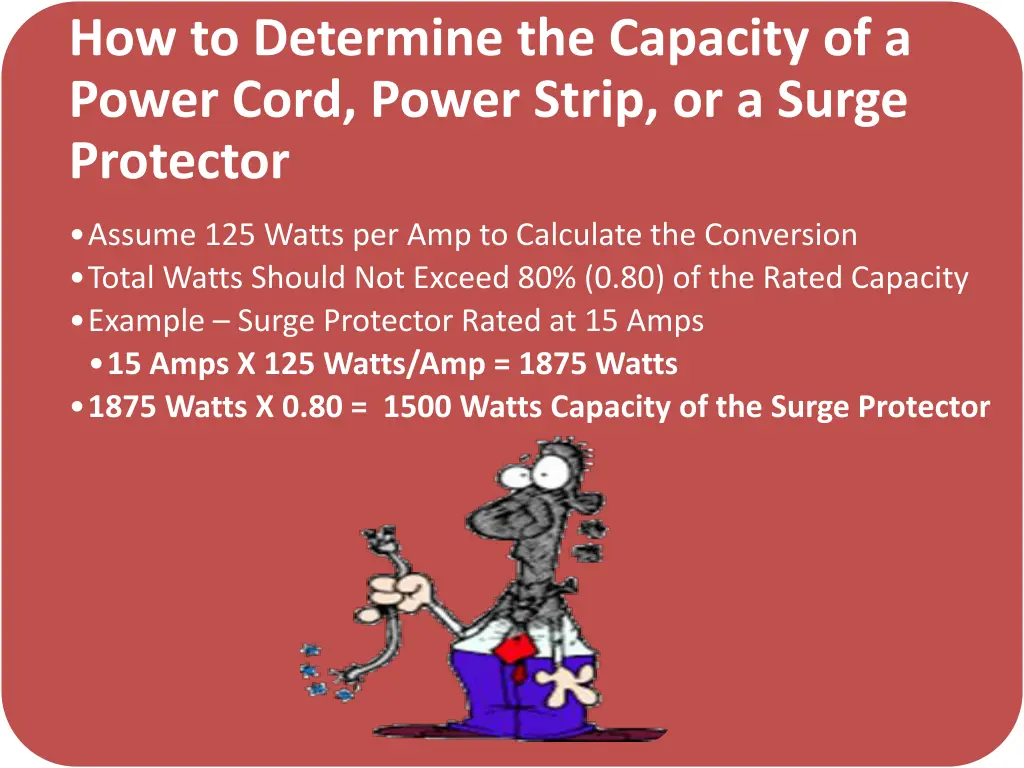 how to determine the capacity of a power cord