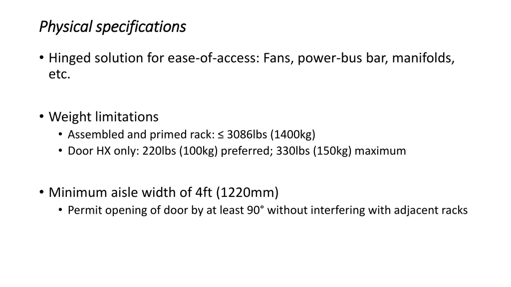 physical specifications physical specifications 1