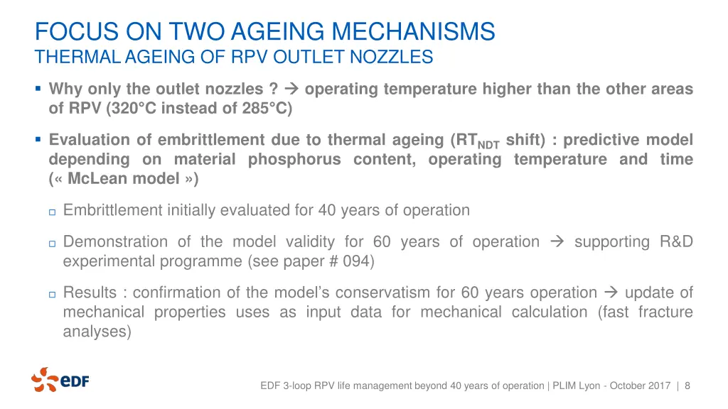 focus on two ageing mechanisms thermal ageing