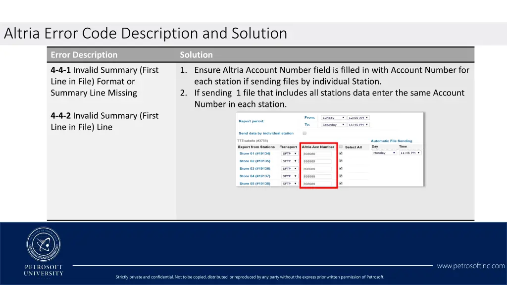 altria error code description and solution 1