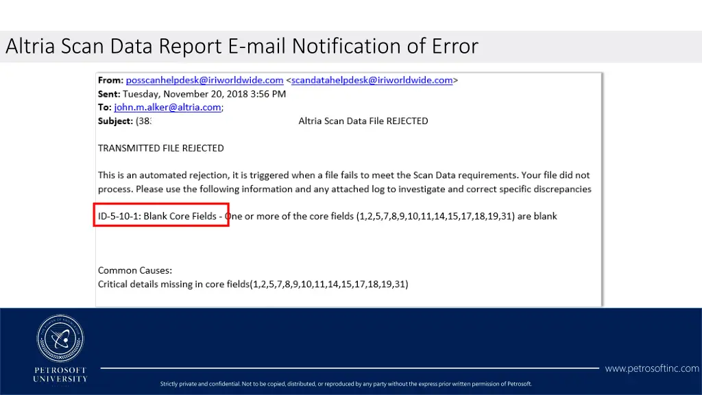 altria scan data report e mail notification