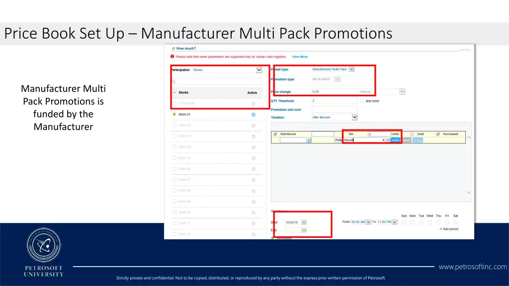 price book set up manufacturer multi pack