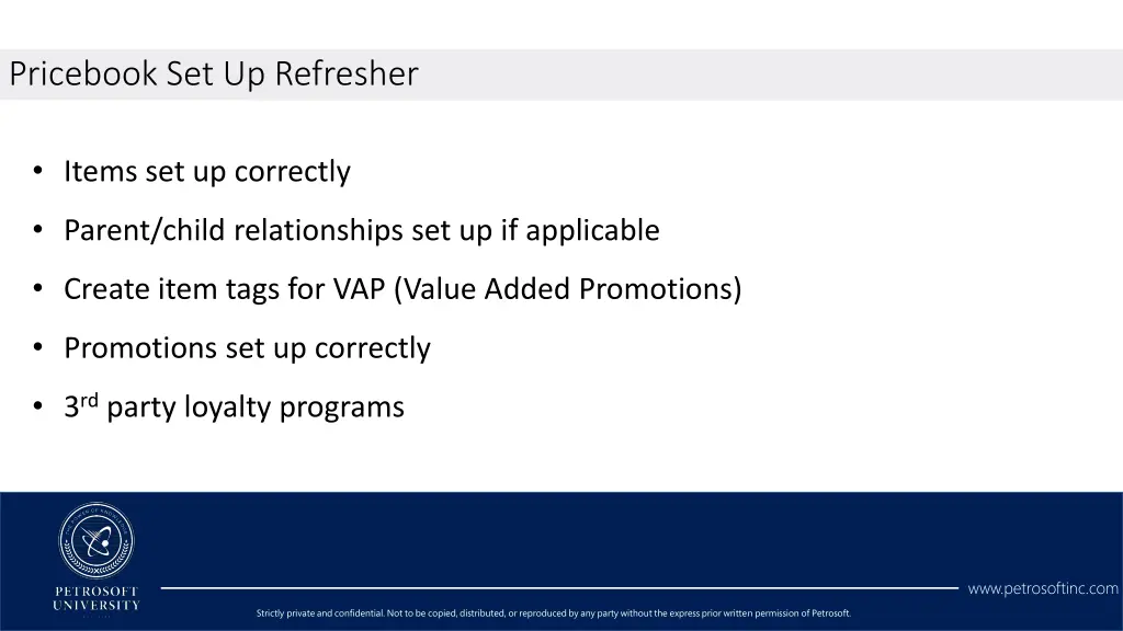 pricebook set up refresher