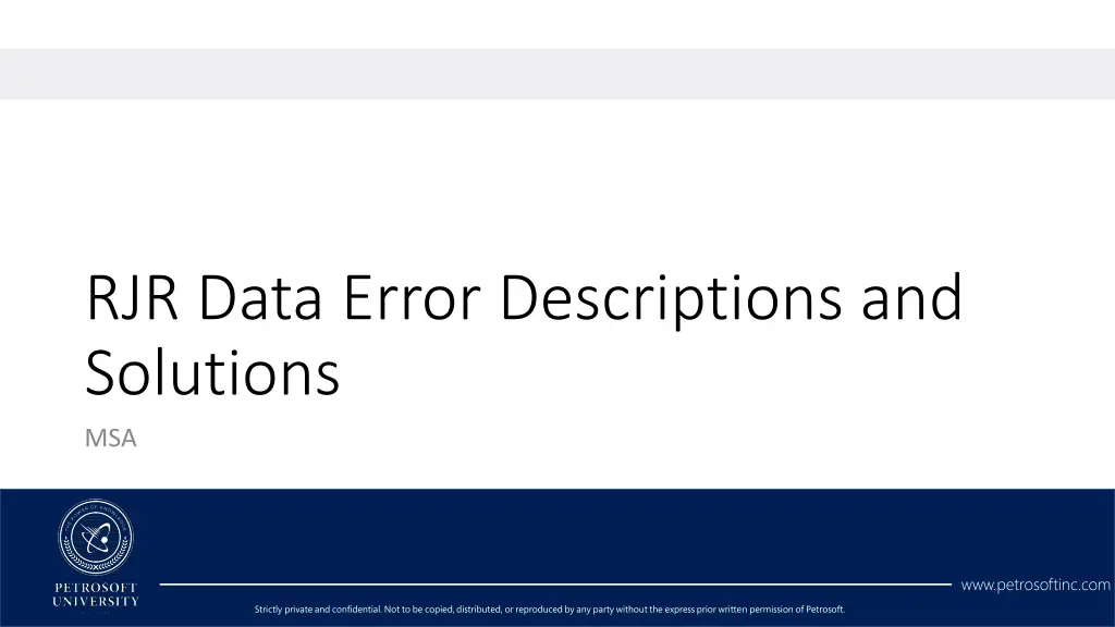 rjr data error descriptions and solutions msa