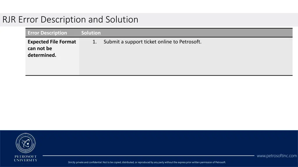 rjr error description and solution 7