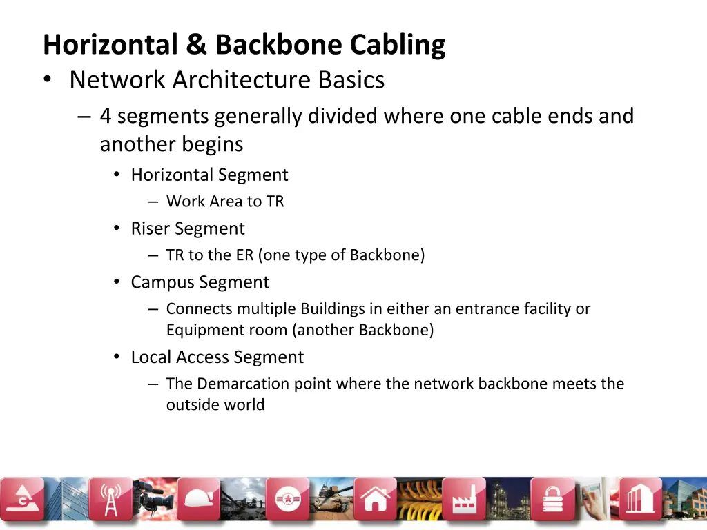 horizontal backbone cabling