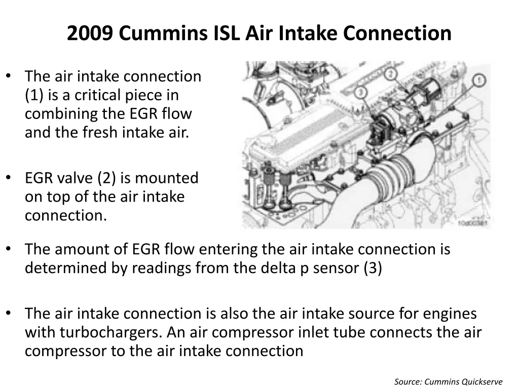 2009 cummins isl air intake connection