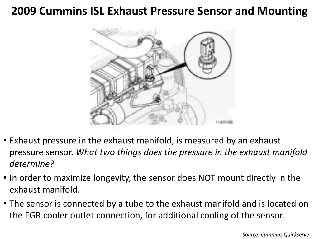 2009 cummins isl exhaust pressure sensor