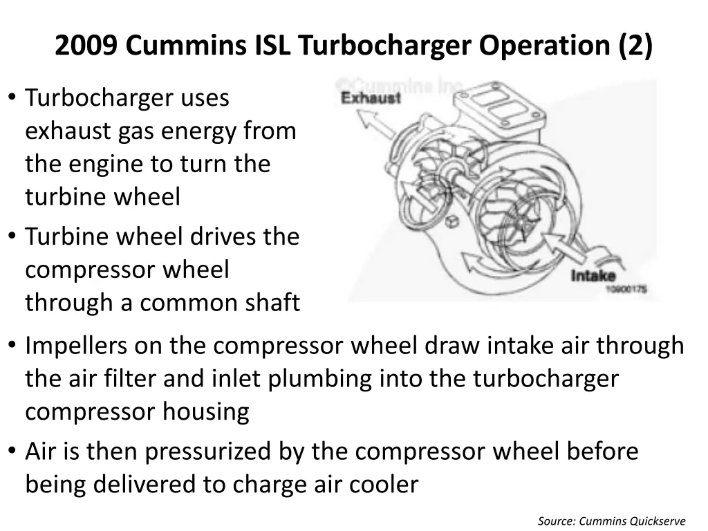 2009 cummins isl turbocharger operation 2