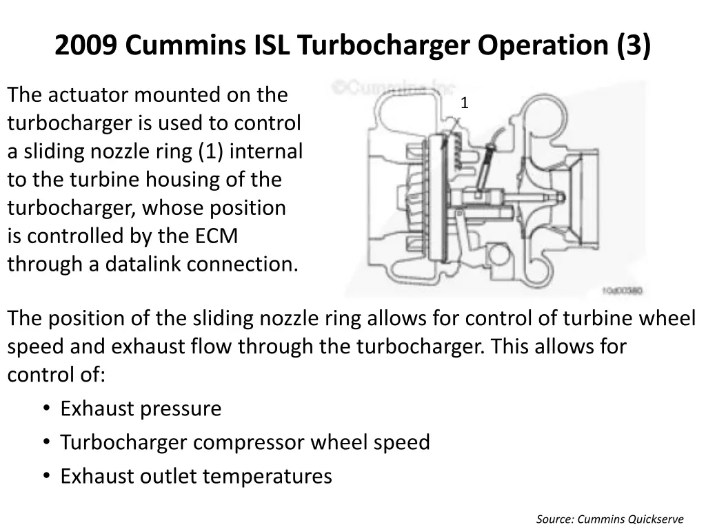 2009 cummins isl turbocharger operation 3