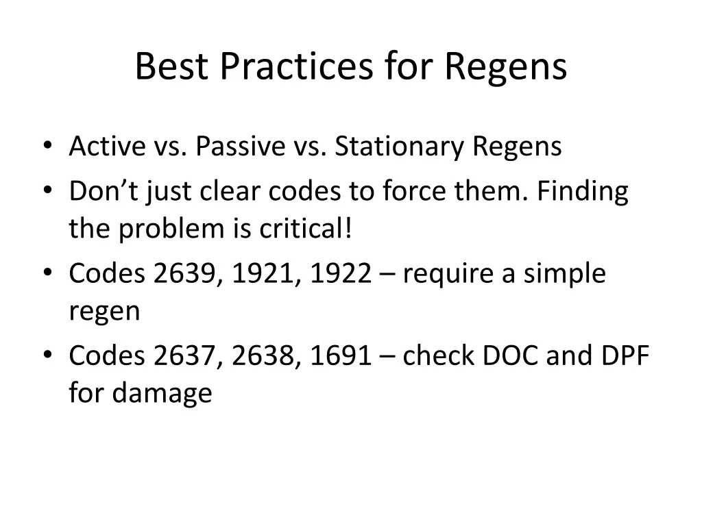 best practices for regens