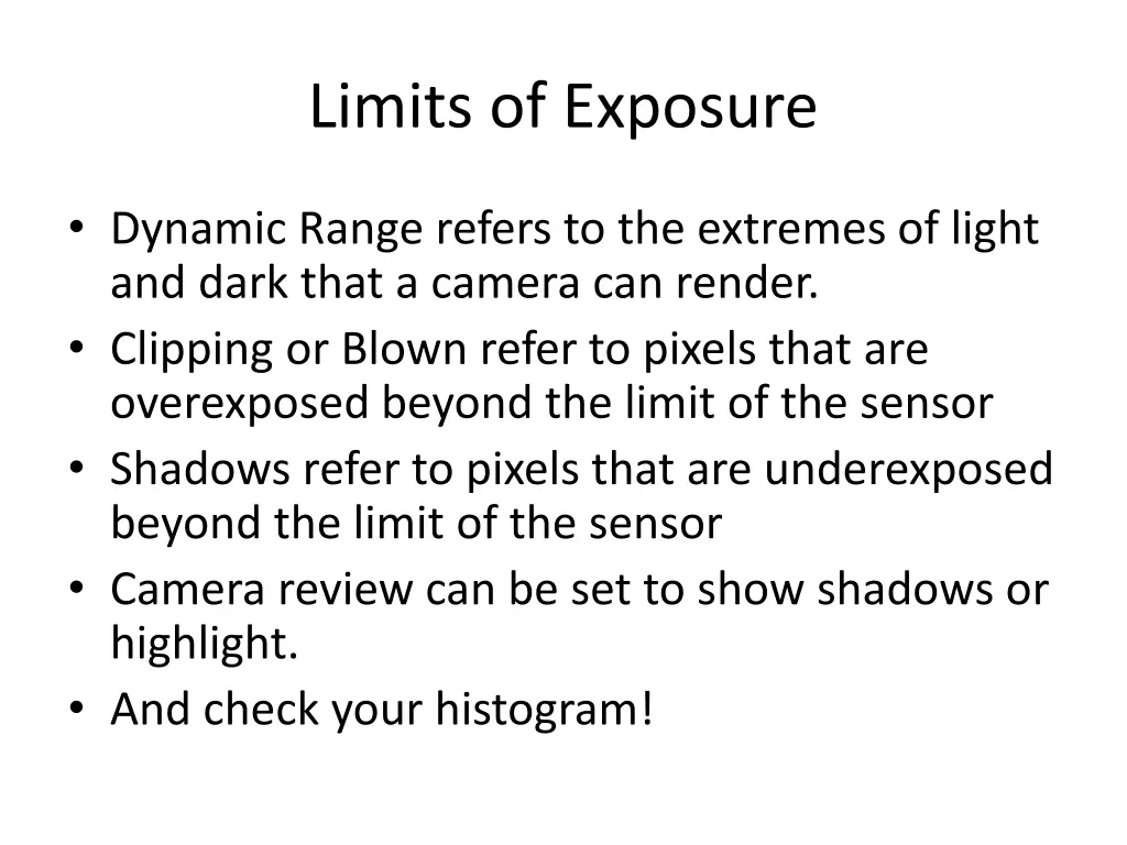 limits of exposure