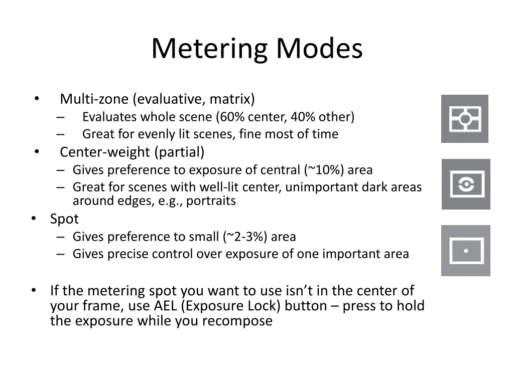 metering modes