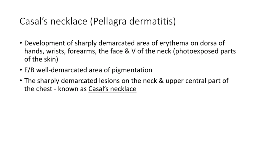 casal s necklace pellagra dermatitis