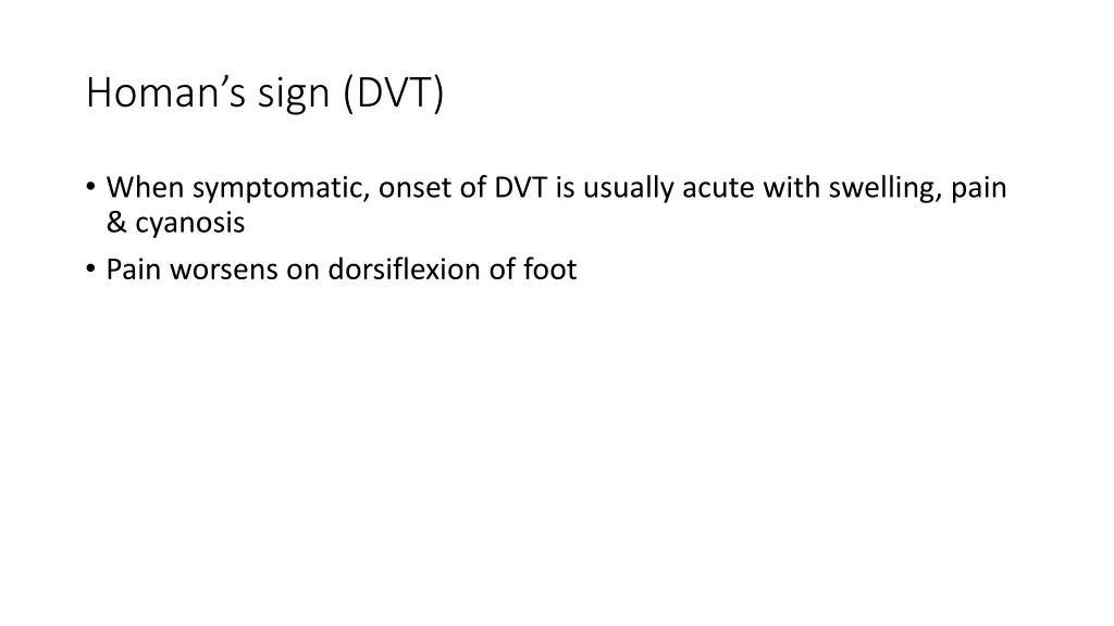 homan s sign dvt