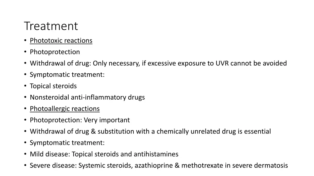 treatment phototoxic reactions photoprotection