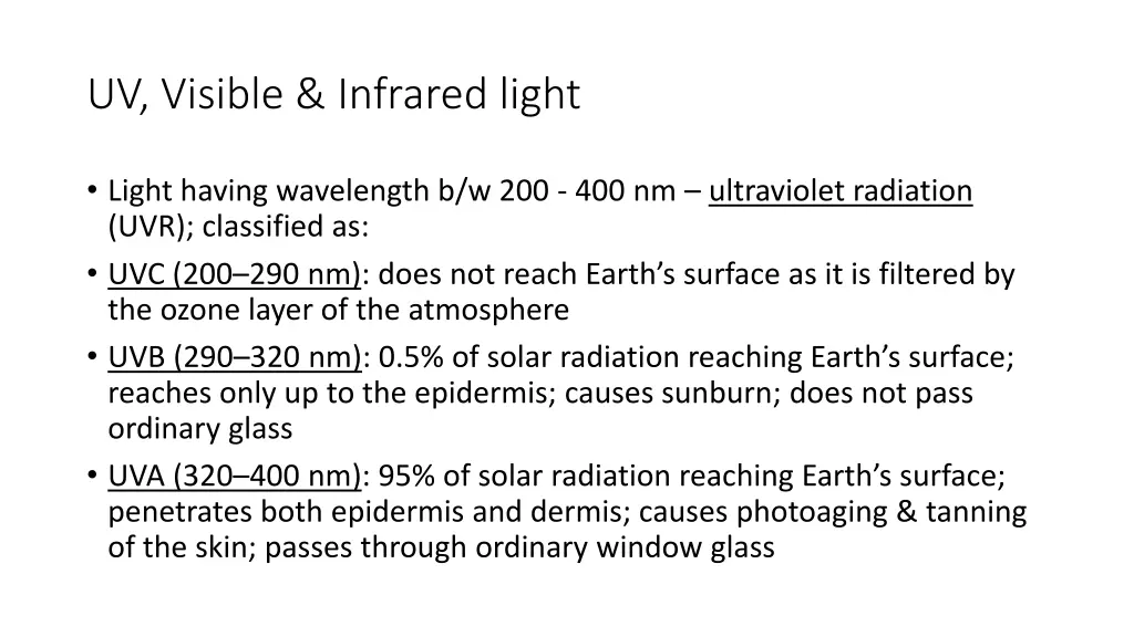 uv visible infrared light