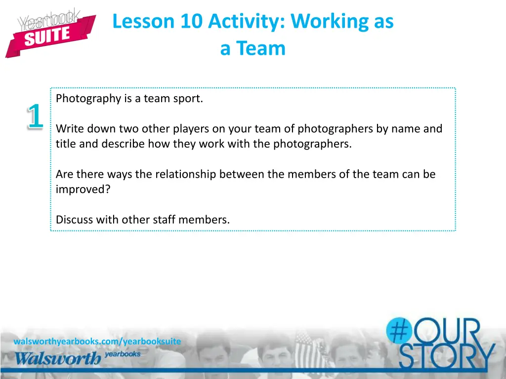 lesson 10 activity working as a team