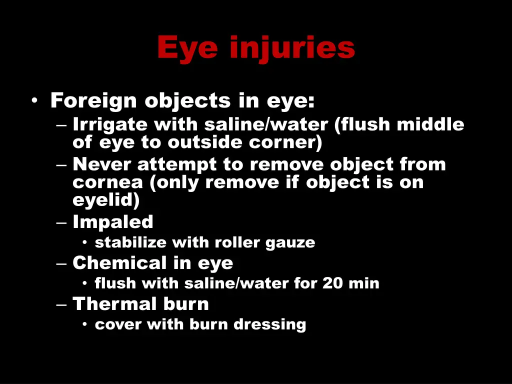 eye injuries