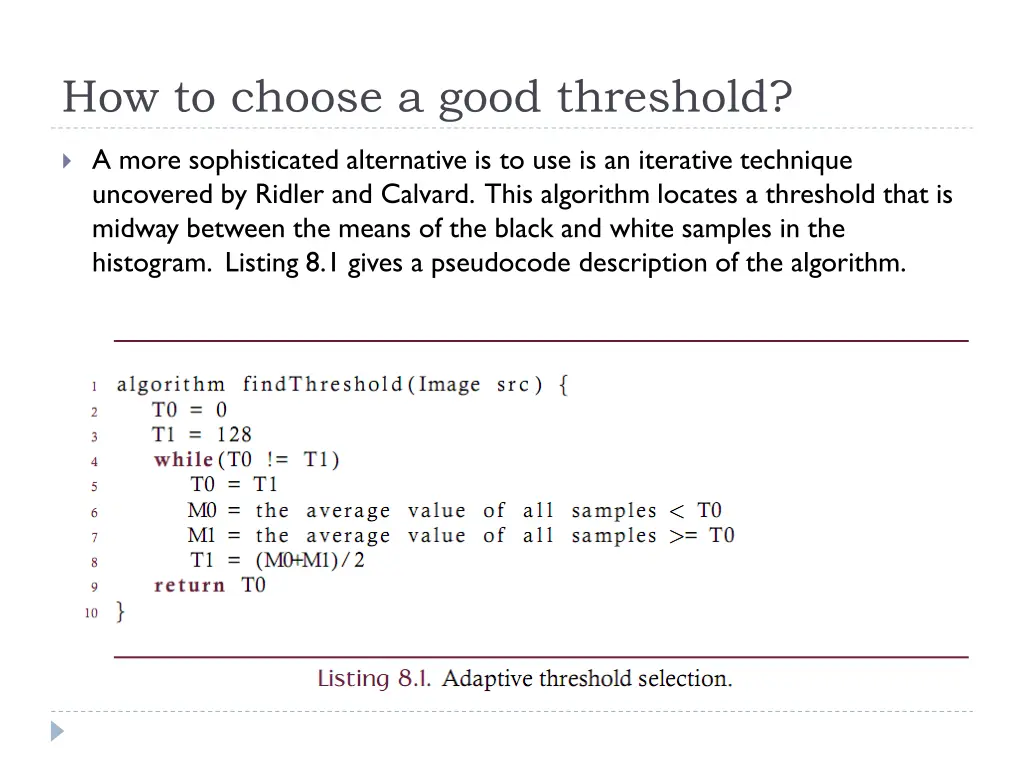 how to choose a good threshold 1