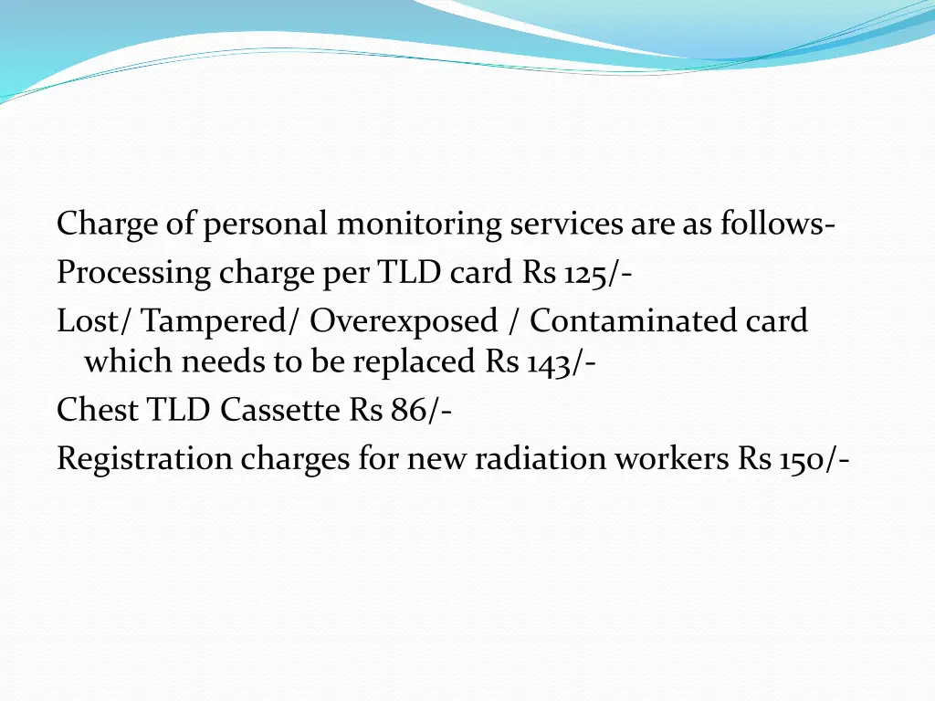 charge of personal monitoring services