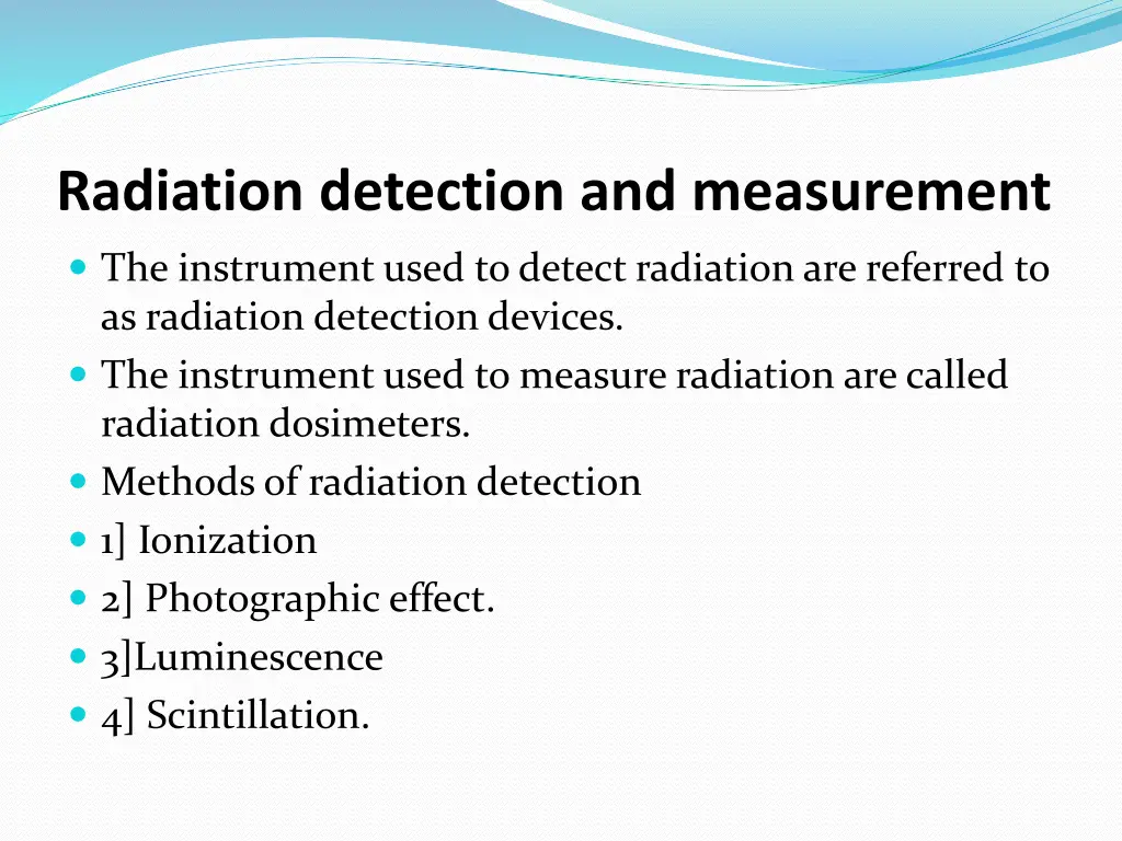 radiation detection and measurement