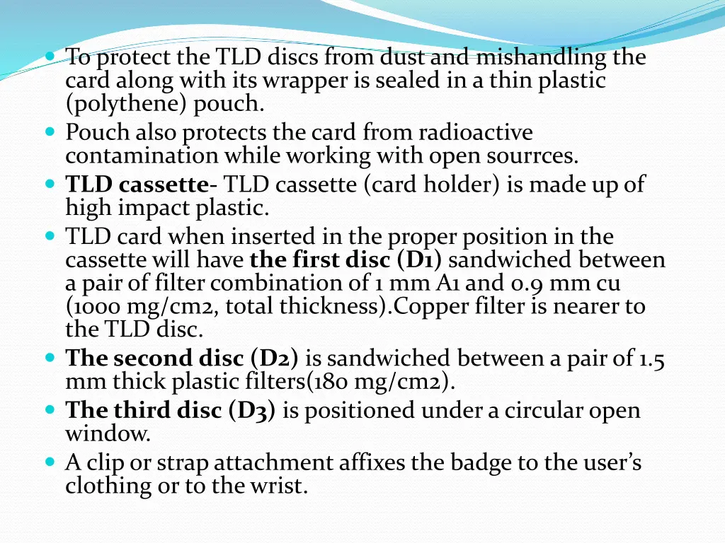 to protect the tld discs from dust