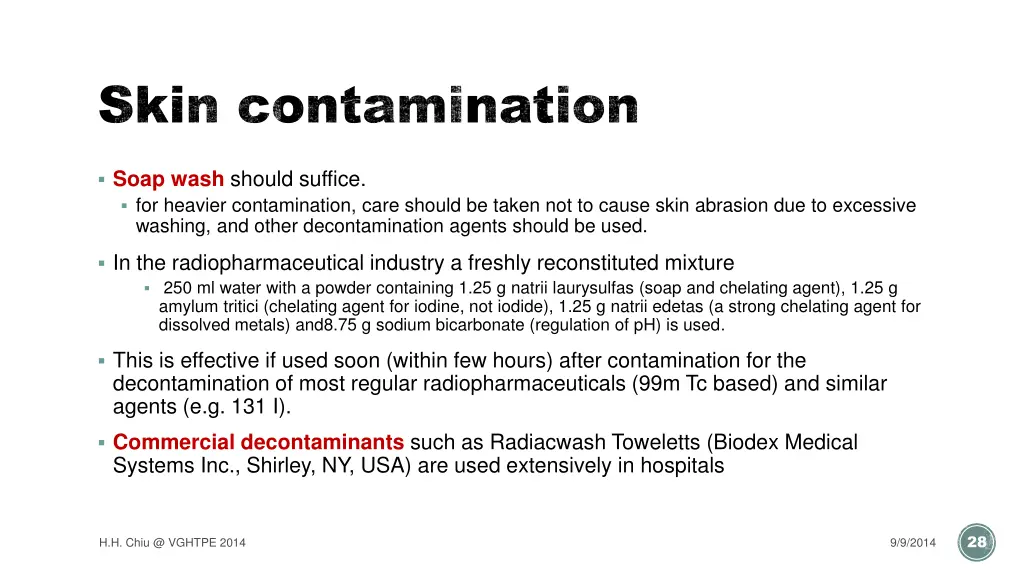 skin contamination