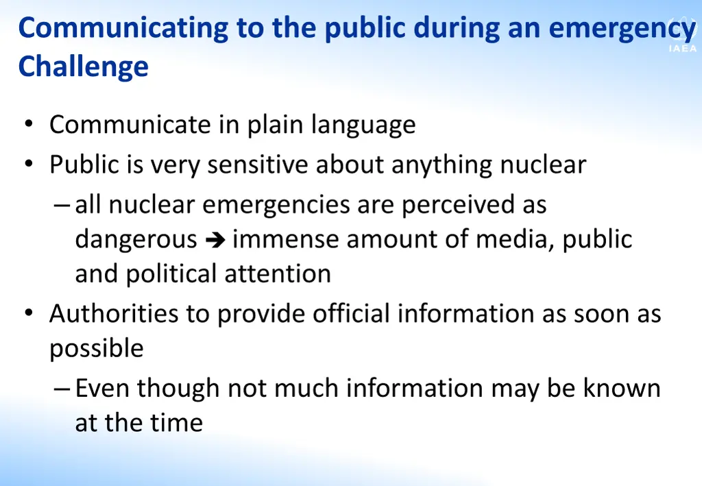 communicating to the public during an emergency