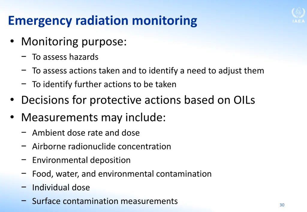 emergency radiation monitoring monitoring purpose