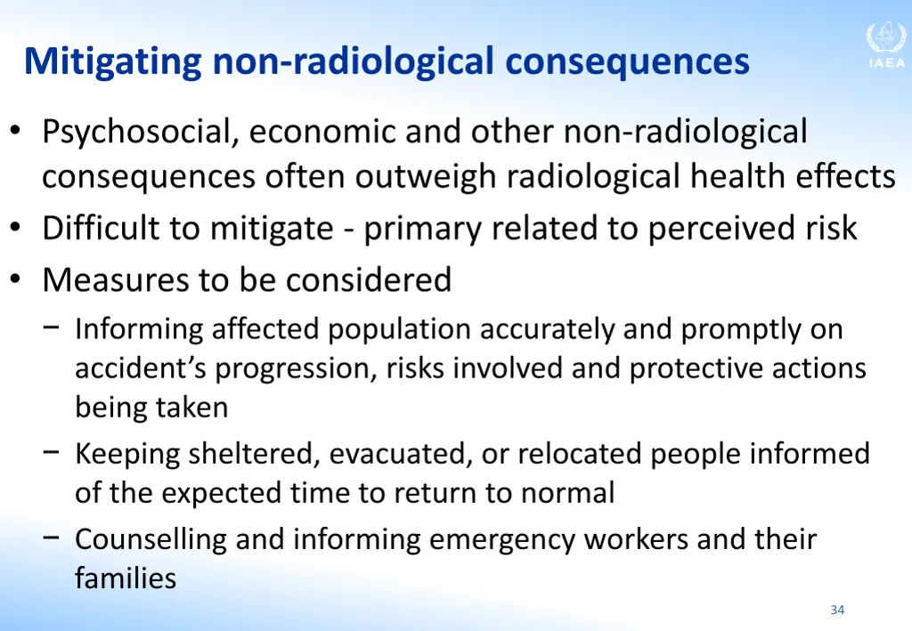 mitigating non radiological consequences